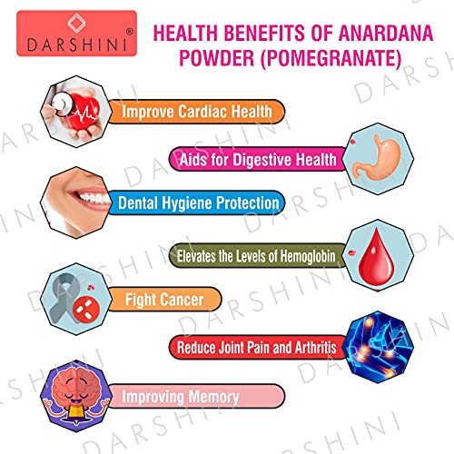 Image of Darshini Anardana Powder 200 gm - Dry Pomegranate Seeds Powder | Organic Tangy Flavor Spice for Cooking, Chutneys, Curries, Chaats & Marinades | No Preservatives (Pack of 1)