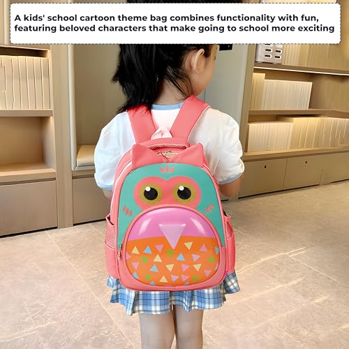 Image of Bembika School Bag The Perfect Children Backpack and School Bags for Kids Compact Stylish Backpack for Kids Exceptional-Quality Kids Kindergarten Backpack and Travel Backpack- (Owl|Peach)