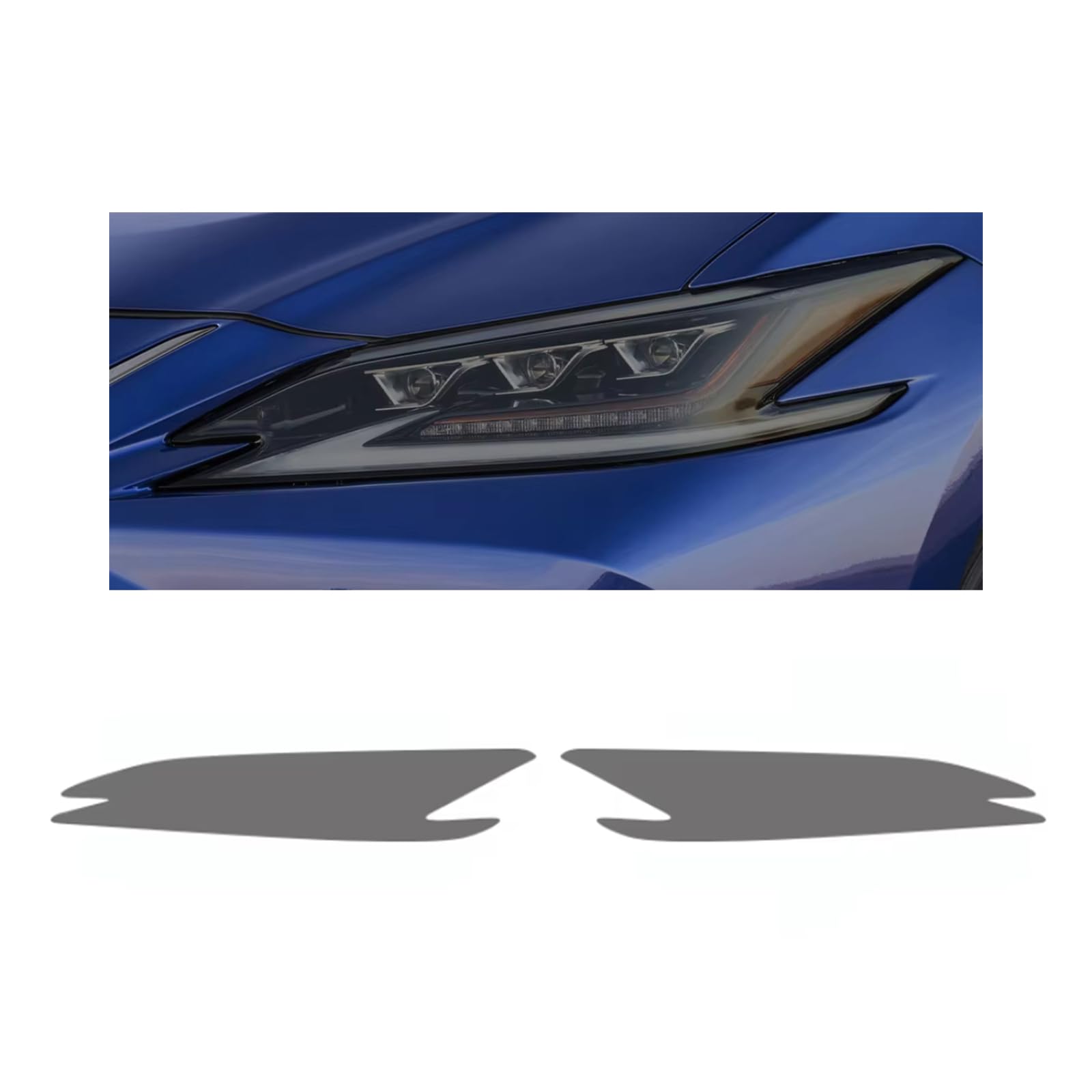 Headlight Film for Lexus ES 2015-2025, 1Set Transparent/Smoke Black Car Headlight TPU Protective Film