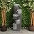 Alpine Corporation WIN1676 40" 5-Tiered Pot Fountain with LED Lights – Decorative Tiered Waterfall Garden Fountain for Outdoor Use, Perfect for Patios, Yards, and Landscaping, Gray