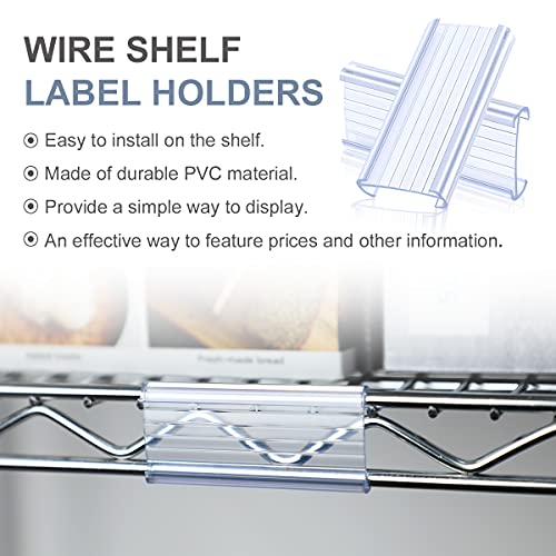 Lenink 30Pcs Wire Shelf Label Holders,Plastic Wire Rack Label Holder,Compatible With Metro 1-1/4In Shelves,Label Area 3In Lx1.25In H (Label Paper Insert Not Included) #TOP1