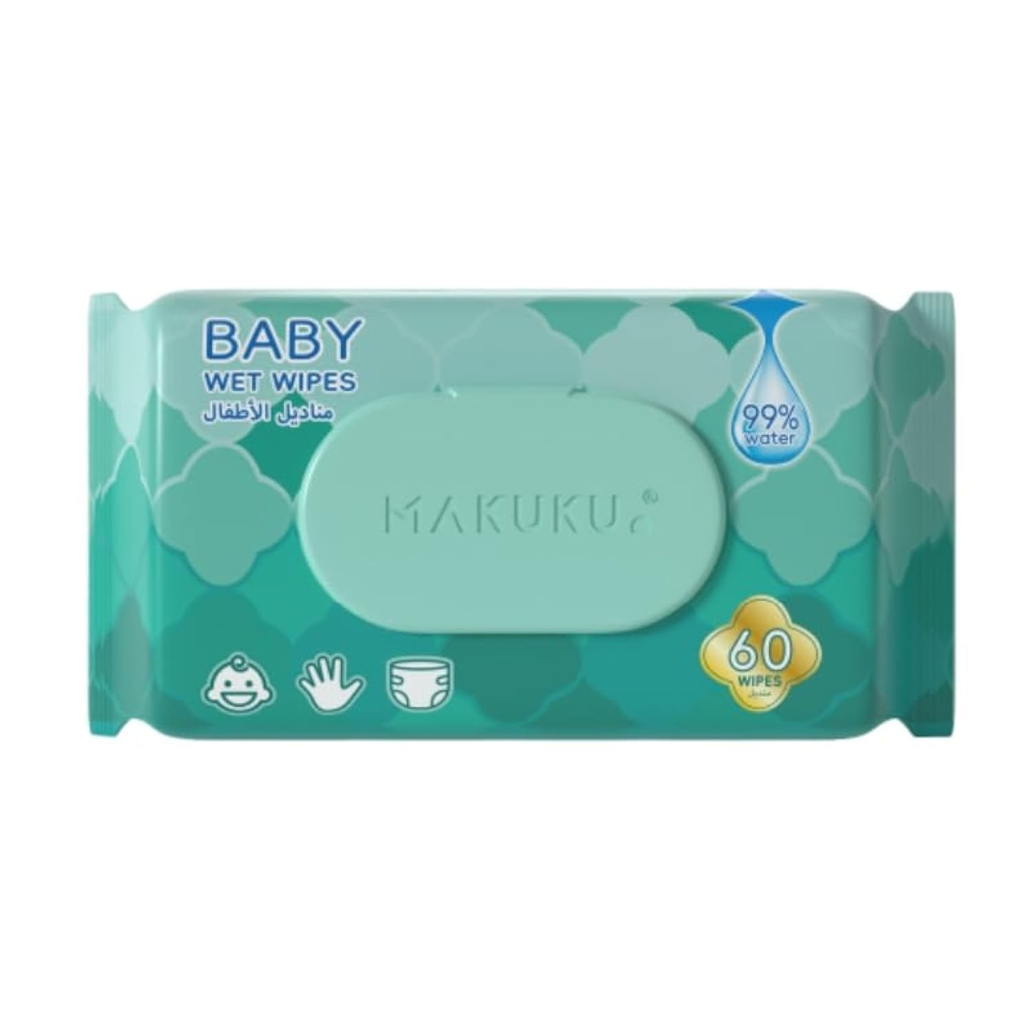 MAKUKU Baby Wet Wipes | Unscented and Hypoallergenic | 60 Pieces
