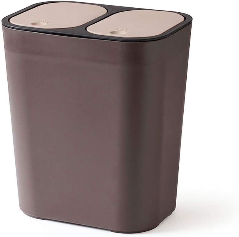 Waste Paper Basket Bin Twin Compartments Indoor Dustbins Plastic