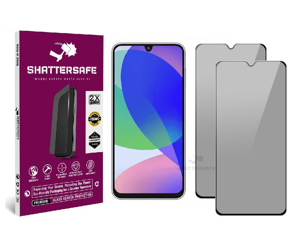 Image of Anti-Spy Privacy Tempered Glass Compatible For Samsung Galaxy F16 5G / M16 5G [Pack of 2]. Anti-Scratch, Edge-to-Edge Protection With Easy Installation Kit & Case Friendly Fit.