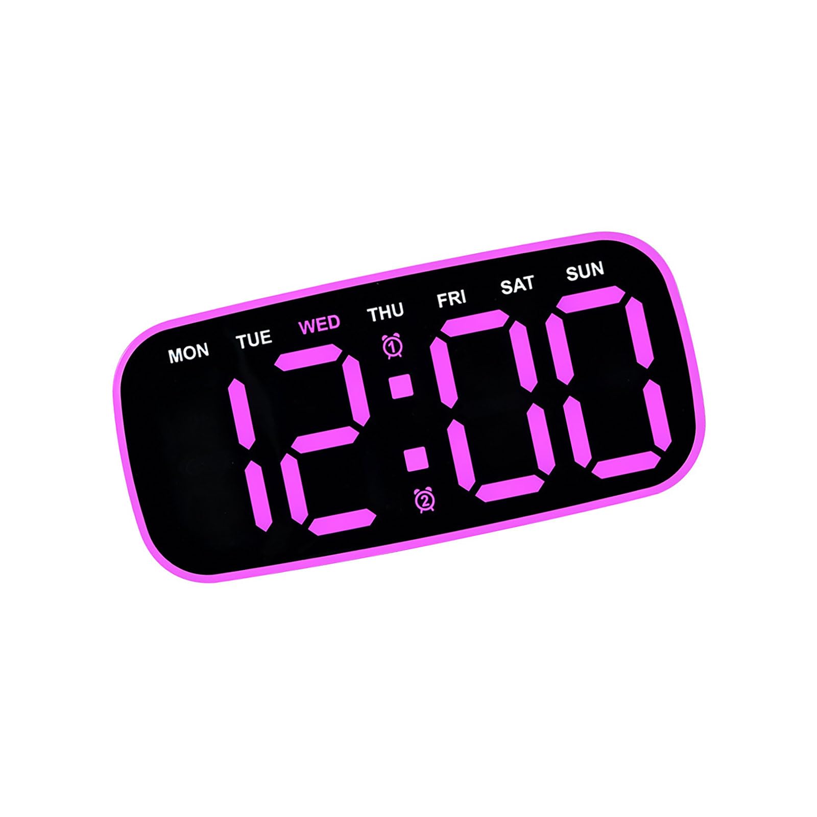 NRVTRE Digital Alarm Clock for Bedroom Desk Clock for Living Room Bedroom with Large Numbers, Dimmer, Loud Alarm Day of Week Clocks for