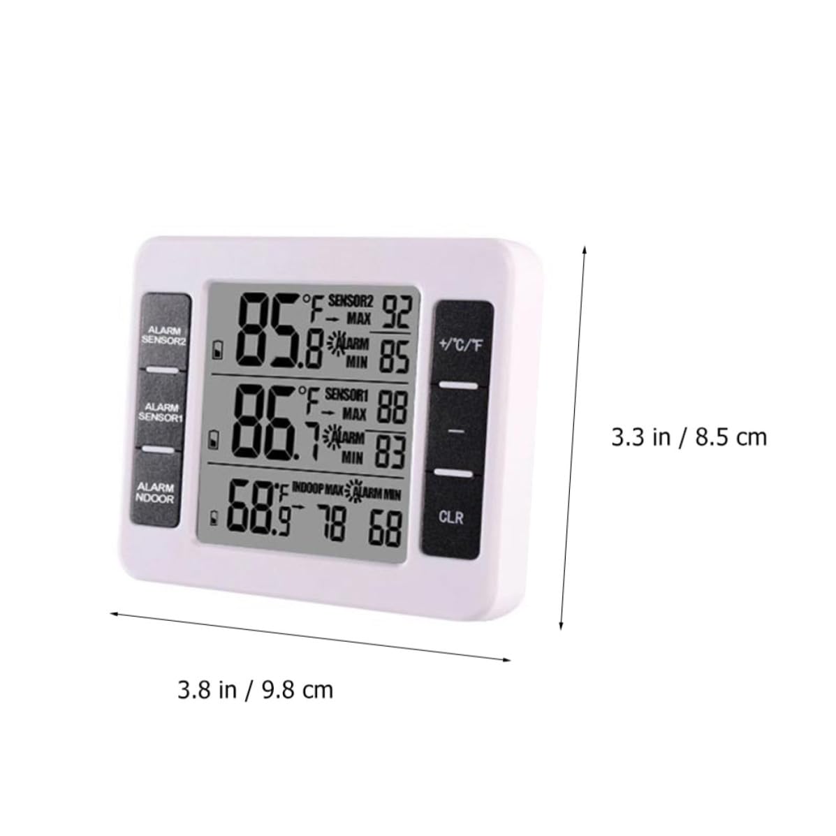 ULTECHNOVO Termómetro Digital Inalámbrico para Interiores y Exteriores con Alarma de Temperatura, Soporte de Plástico y Iman para Mesa o Pared, Medidor Preciso y Compacto
