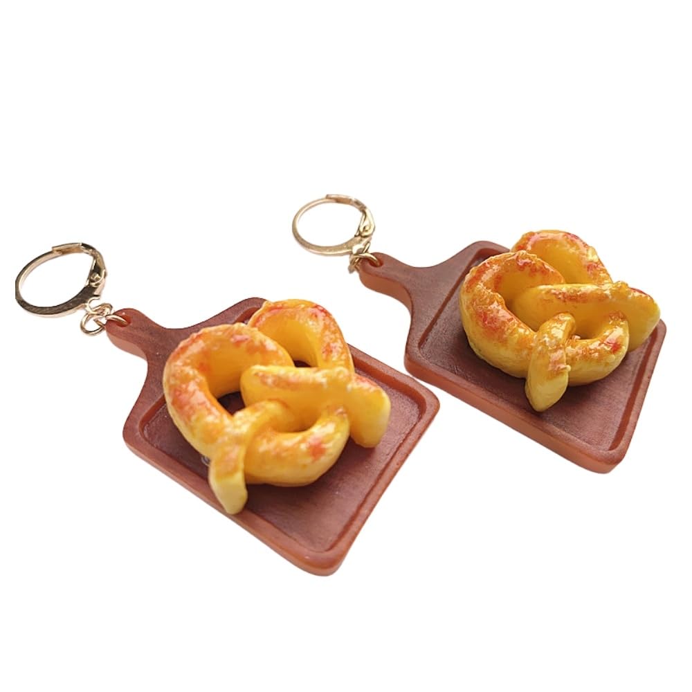 Fun Simulated Coffee Bread Dangle Earrings Cute Cartoon Croissant Tray Drop Earrings Vivid Food Breakfast Earrings Jewelry Gifts for Women