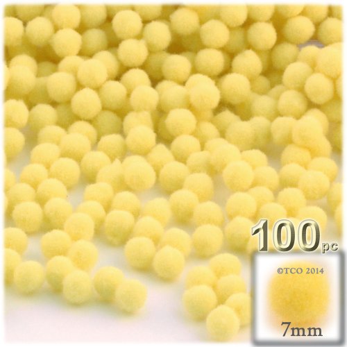 The Crafts Outlet 100-Piece Multi Purpose Pom Poms, Acrylic, 7Mm/0.28-Inch, Round, Neon Orange #TOP4