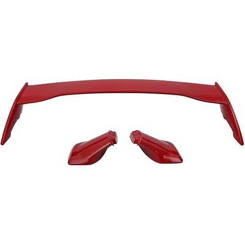 IKON MOTORSPORTS Pre-Painted Trunk Spoiler, Compatible with 2012-2016 Subaru Impreza & 2015-2021 WRX STI, STI Style ABS Painted #M7Y Pure Red Trunk Wing