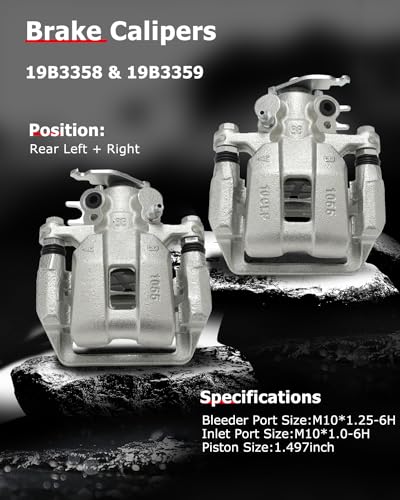 Image of cciyu 19B3359 19B3358 Rear Left & Right Brake Calipers With Bracket For Acura For TSX 2009-2014,For Honda For Accord 2008-2012