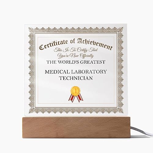 World's Greatest Medical Laboratory Technician - Square Acrylic Plaque With LED Lights