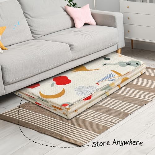 Image of FIRSTCRY INTELLISKILLS Premium Extra Large Reversible Play Mat for Babies, Learning & Crawling Foldable Baby Mat for Floor, 6.5x4.5 ft, 0.6cm Thick, (Animal Joyride), Multicolor, 1 Count