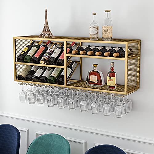KHLMSRXJ Estante para vinos Estante para vinos, Soporte para Copas de Vino de Hierro Forjado para Barra de casa, Soporte para Copas de Vino al revés, estantes Colgantes para gabinetes de Vi