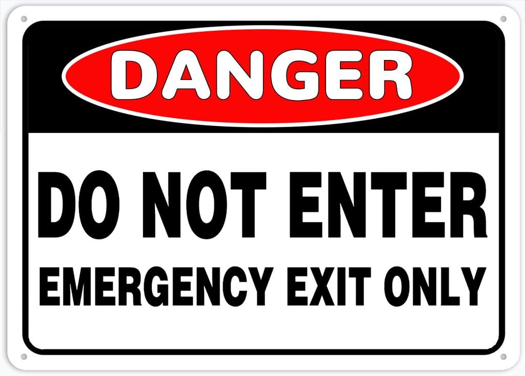 8"x12" Rust Free Aluminum Metal Sign - Danger Do Not Enter Emergency Exit Only (Safety Sign) - Weatherproof, Heavy Duty - For Home & Business