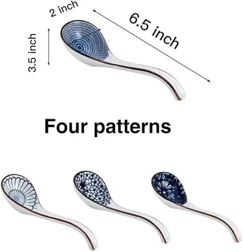 Miniatura 3 de Cucharas de cerámica para ramen, cuchara de sopa asiática, cucharas japonesas para cocina, Pho, albóndigas, fideos, Wantan, Miso, no se deslizan en