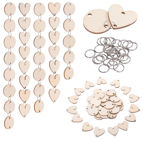 YUN-HL Wooden Circles Heart Gifts Tags Ornament...