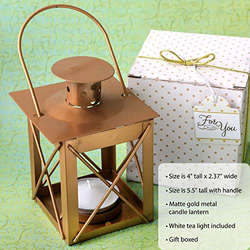 Fashioncraft Mini Lantern Decorative, Luminous Vintage Tea Light Candle Holders, Ornaments Hanging Or Table For Wedding And Home Decor, Party Favor Bulk - 4 X 2.3 X 2.3 (Gold, 12 Pack) #TOP1