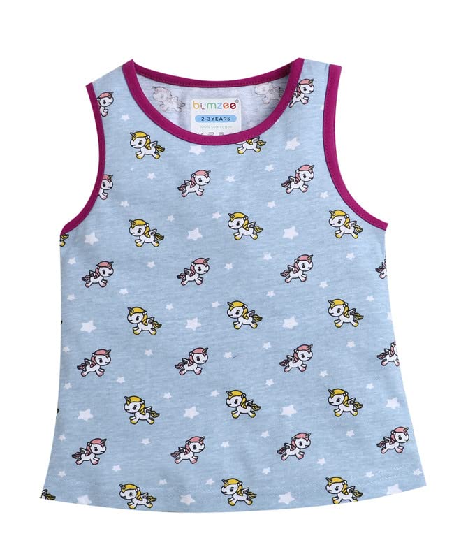 Image of BUMZEE Girl's Cotton Printed Regular Fit T-Shirt