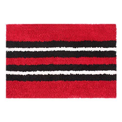Image of Flooring India Co Floor Runner Super Soft, Anti Slip Stripe Mats (Maroon, 58x140 cm) Pack of 1