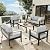 Vakollia 5 Pieces Aluminum Outdoor Patio Furniture Set with Coffee Table, Outside Metal Patio Conversation Sets with Deep Seating and Thick Cushions