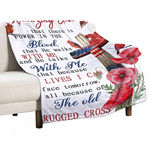 Couverture croix Cardinals plaid micro polaire chaud jeté de lit oiseaux