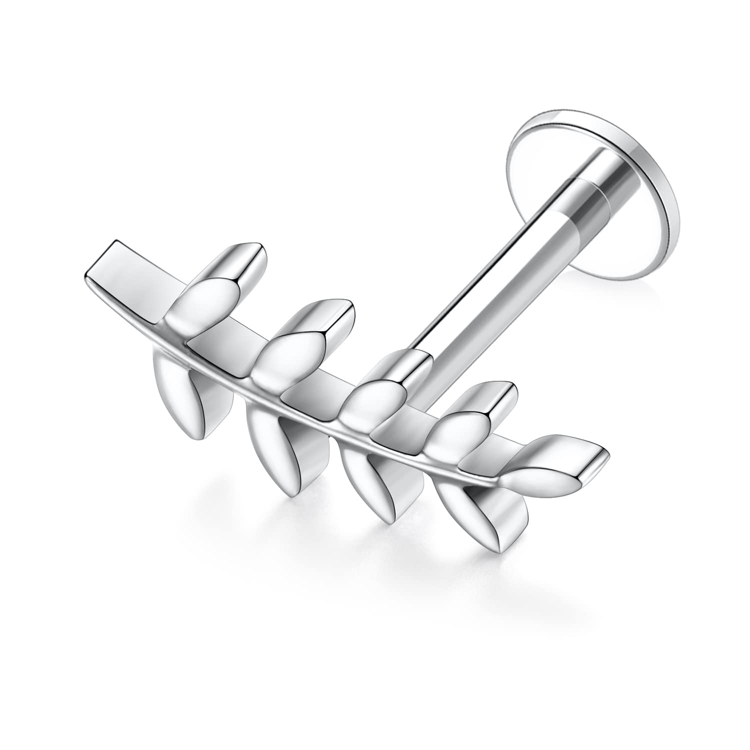 hengkaixuan 16G Titanium Labret Studs - Internally Threaded Flatback - Unisex - Silver - Piercing Jewellery — view 3