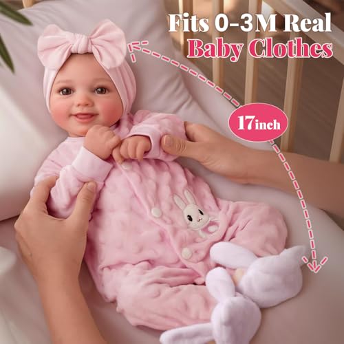 Muñeca Reborn Baby Dolls Sunny de 17 pulgadas realista miniatura 5