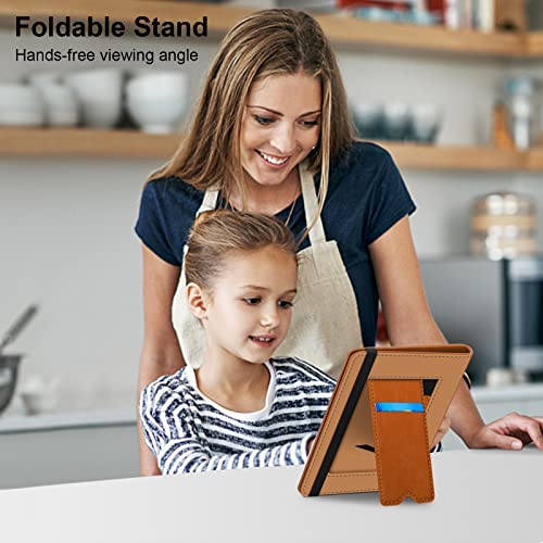 Fintie Universal Case For 6-7 Inch Tablet Ereader - Premium Pu Leather Sleeve Stand Cover With Card Slot & Hand Strap For 6", 6.8", 7" Kindle/Kobo/Nook/Tolino/Pocket Book E-Book Tablet, Brown #TOP2