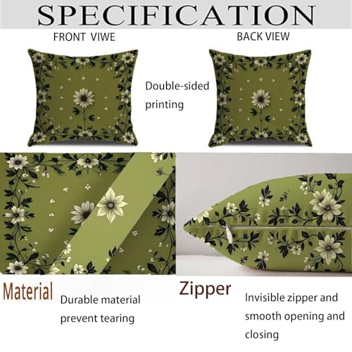 Housse coussin 60x60cm imperméable en velours vert lot de 2