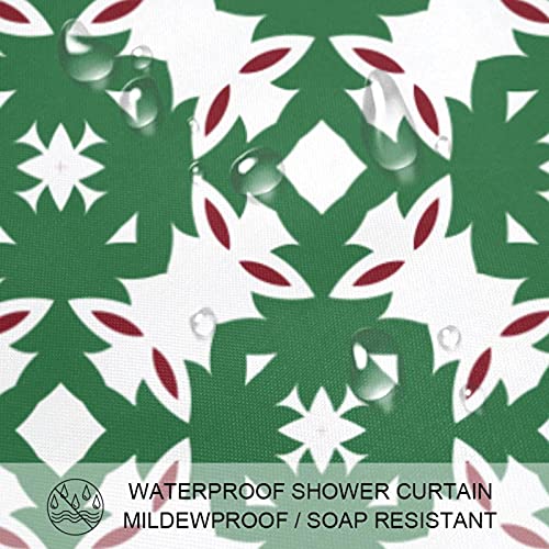 Rideau de douche géométrique vert boho 152x183cm pour baignoire - 4