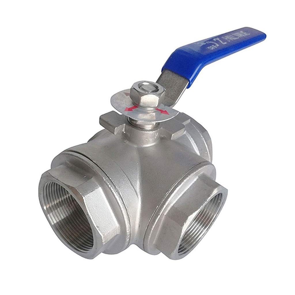 3-drogowy zawór kulowy, Zawór kulowy typu L z gwintem żeńskim BSPT 1/4" 3/8" 1/2" 3/4" 1" DN8 -DN50 Do cieczy i gazów(T Type,DN8)