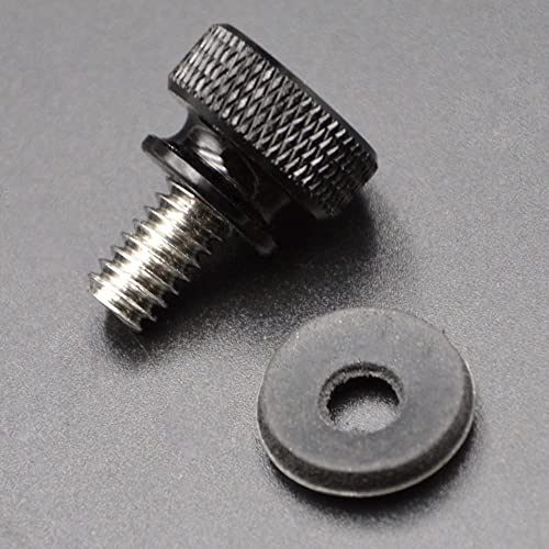 Dasen Black Billet Aluminum Seat 2X Hard Anodized 1/4" Seat Screw Thumb Bolts Compatible With 96-16 Harley-Davidson Sportster Road King Dyna Fatbob Street Glide Road Glide And Other Models #TOP7
