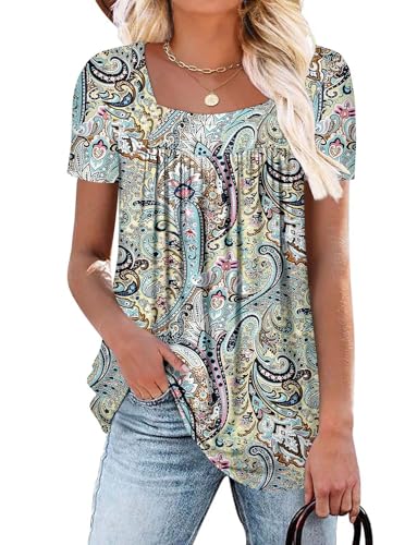 ZOLUCKY Womens Tunics High Low for Leggings Tops Casual Spring
