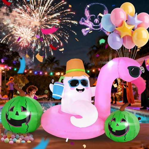 Bouée gonflable Elfe Flamingo InfleasJoiy6FT avec LED pour jardin