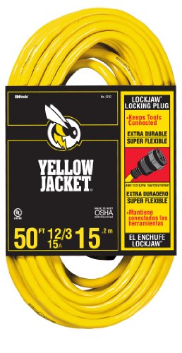 Yellow Jacket 2737 SJTW Locking Extension Cord, 12/3, 50 Ft, Feet