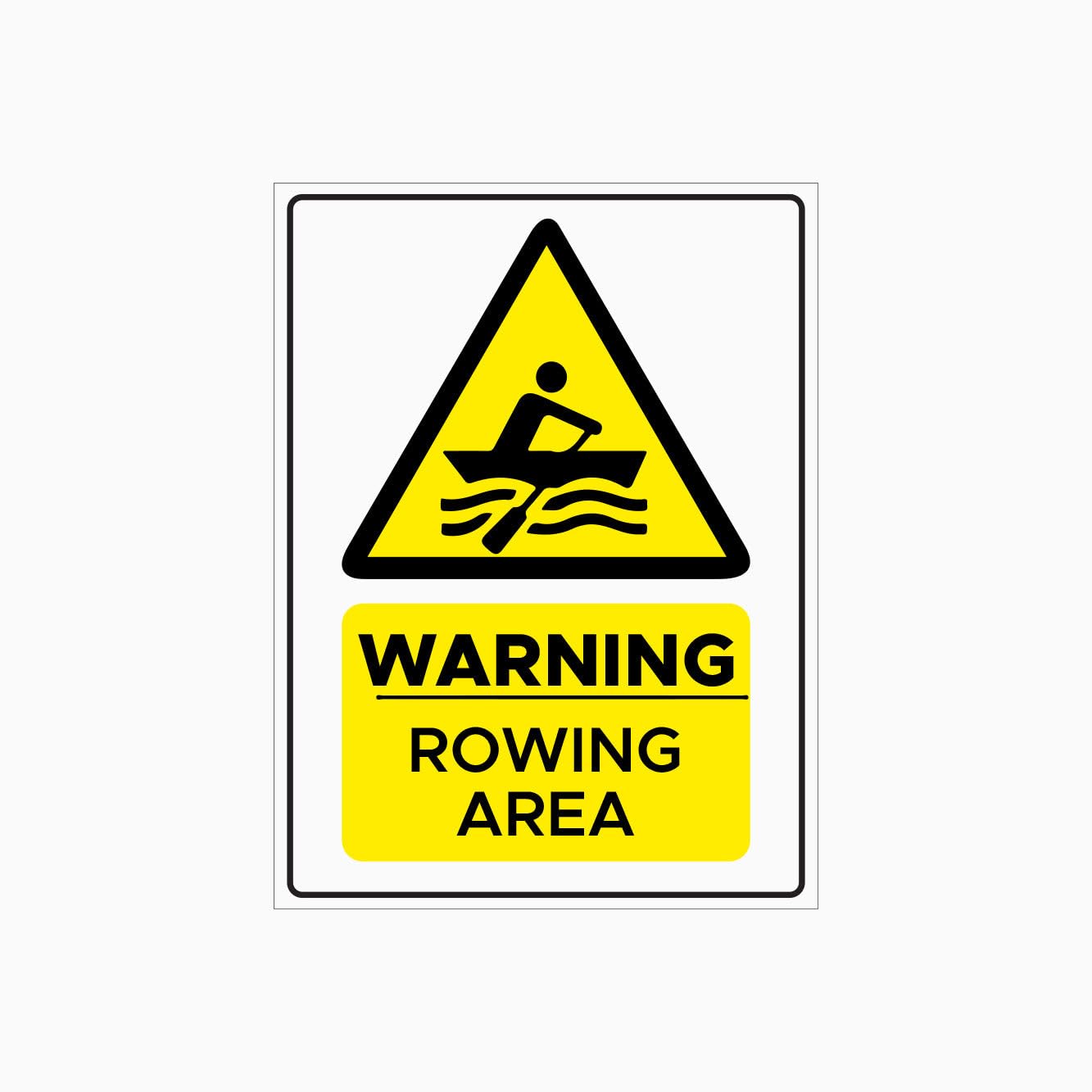 ROWING AREA Sign, 12x8 Metal Tin Sign, Designated rowing zone.