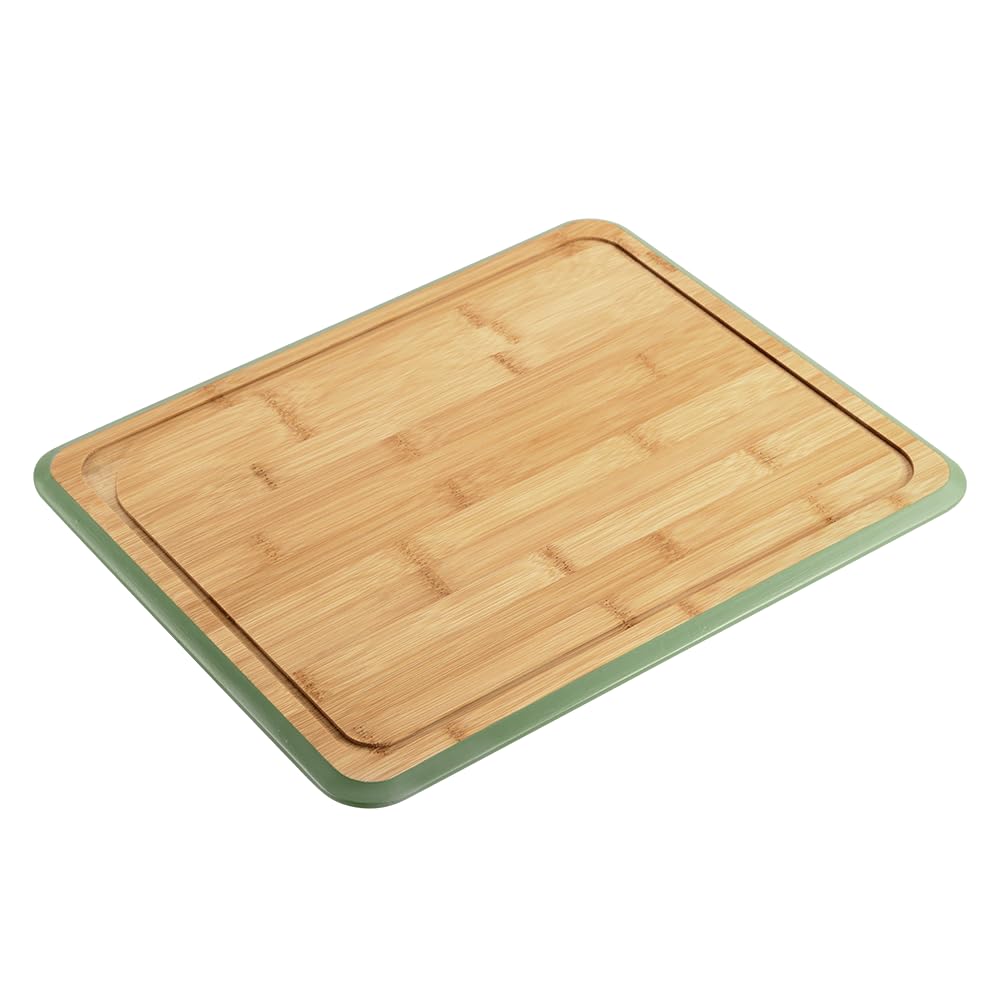 KESPER Bamboo Chopping Board, Dimensions: 40 x 30 x 1.6 cm, Colour: Brown, Green, 58291