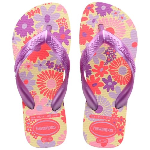 Havaianas - Havaianas - Kids Flores, Tongs, Confortables, Durables et Amusantes, Semelle avec Motif Floral, Lanières Métallisées et Semelle Antidérapante, Filles - -5%