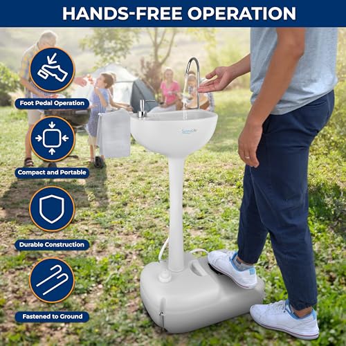SereneLife-Portable-Camping-Sink-wTowel-Holder-Soap-Dispenser-Hand-Wash-Basin-Stand-wRolling-Wheels-For-Outdoor-Events-Gatherings-Worksite-Camping
