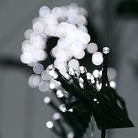 Vista 3 de Paquete de 2 tiras de luces solares superlargas en total de 170 pies, 480 LED, 8 modos mejorados, funciona con energía solar, impermeable, luces