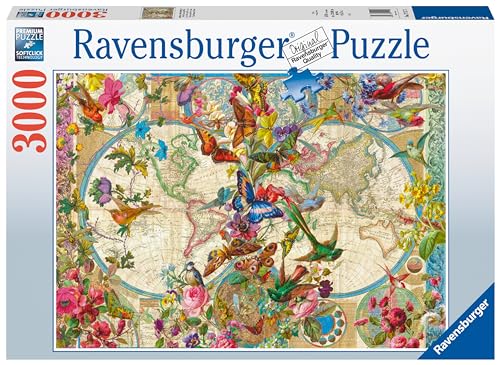 Ravensburger - Puzzle 3000 pièces - Carte de la Faune et de la Flore