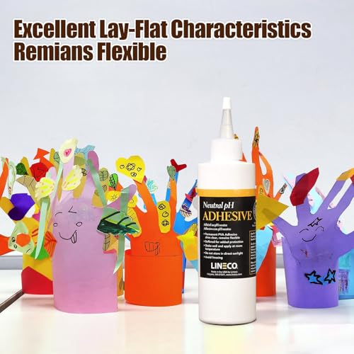LINECO Neutral pH Adhesive 8 Oz, Acid-Free, All-purpose Glue, Dries Clear and Remains Flexible. Used for Bookbinding and Book Repair, Framing, Collages, Paper Art and Crafts - Image 4