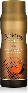 Addiction GOLD Men Deodorant Body Spray Fragrance 150ml (8 Pack)