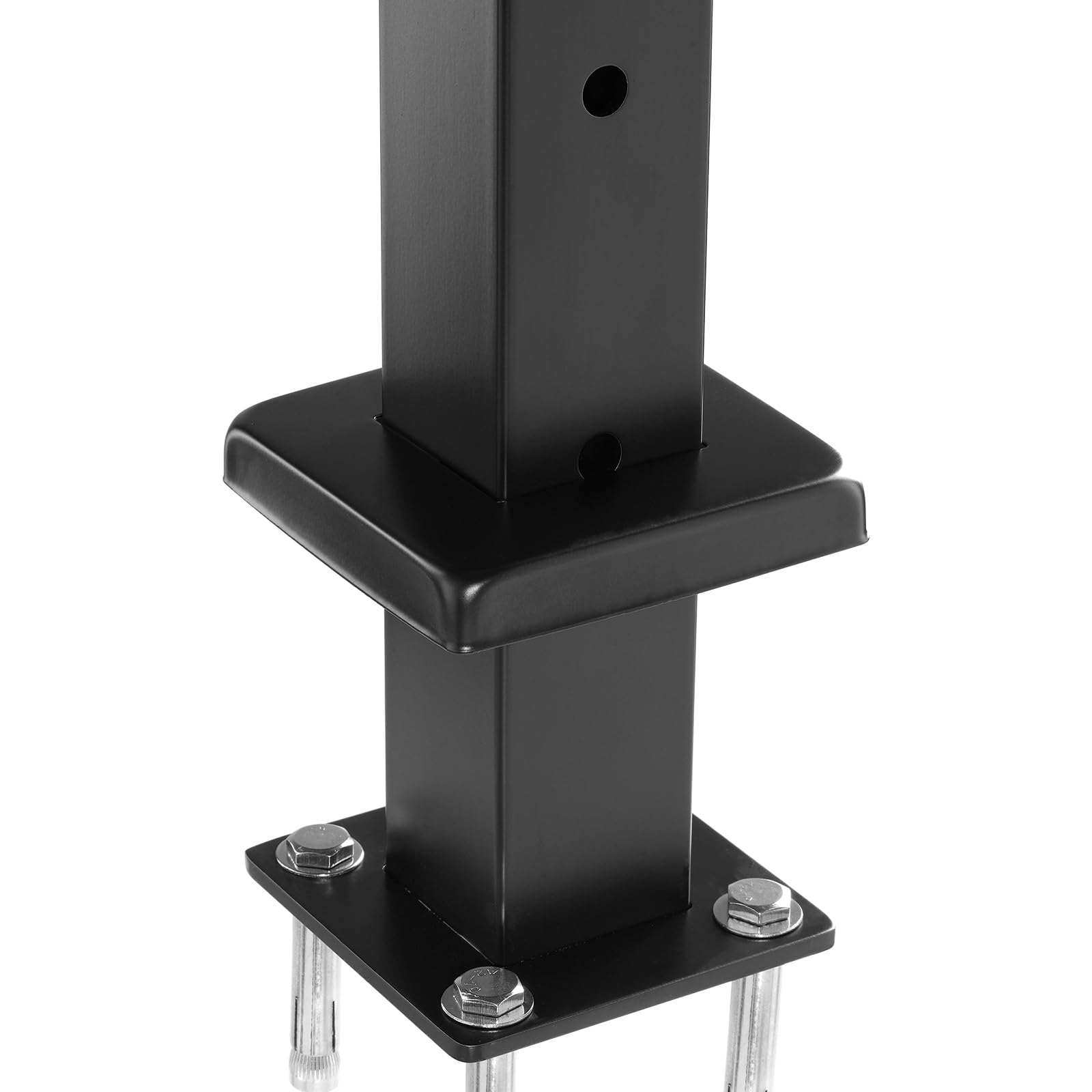 VEVOR Kabelgeländerpfosten, 4er-Pack, 1067x50,8x50,8 mm, vorgebohrtes horizontales Loch, Edelstahl SUS304, gebogene horizontale Halterung, für Handlauf, Balustrade, schwarz, 4JZLGZXHS106URZU0001V0