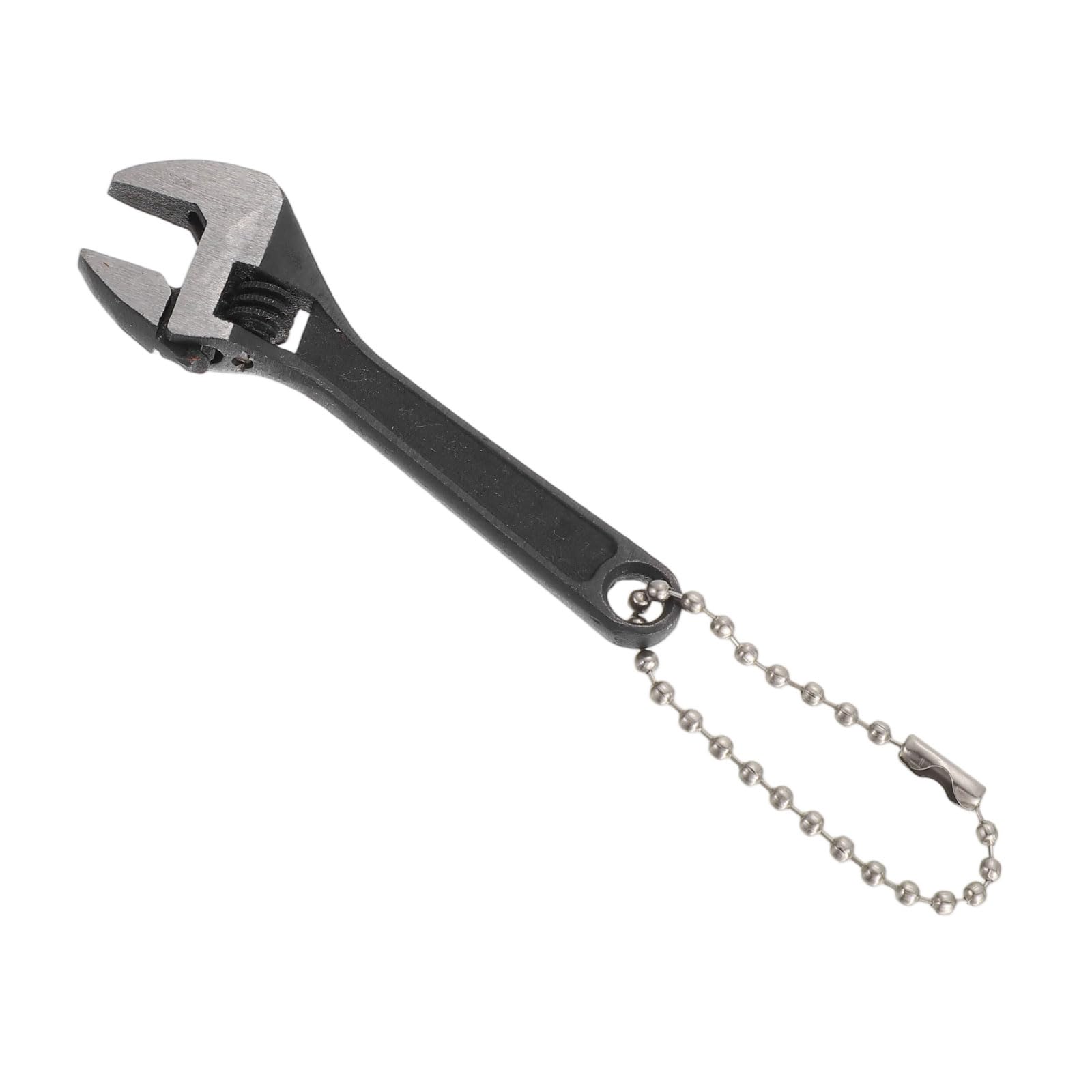 sourcing map Mini Adjustable Wrench 2.5" 45# Steel Blackening Tiny Adjustable Spanner Wide Jaw Pocket Wrench with Hanging Keychain for Home Repair Industry Auto Micro Equipment, Black