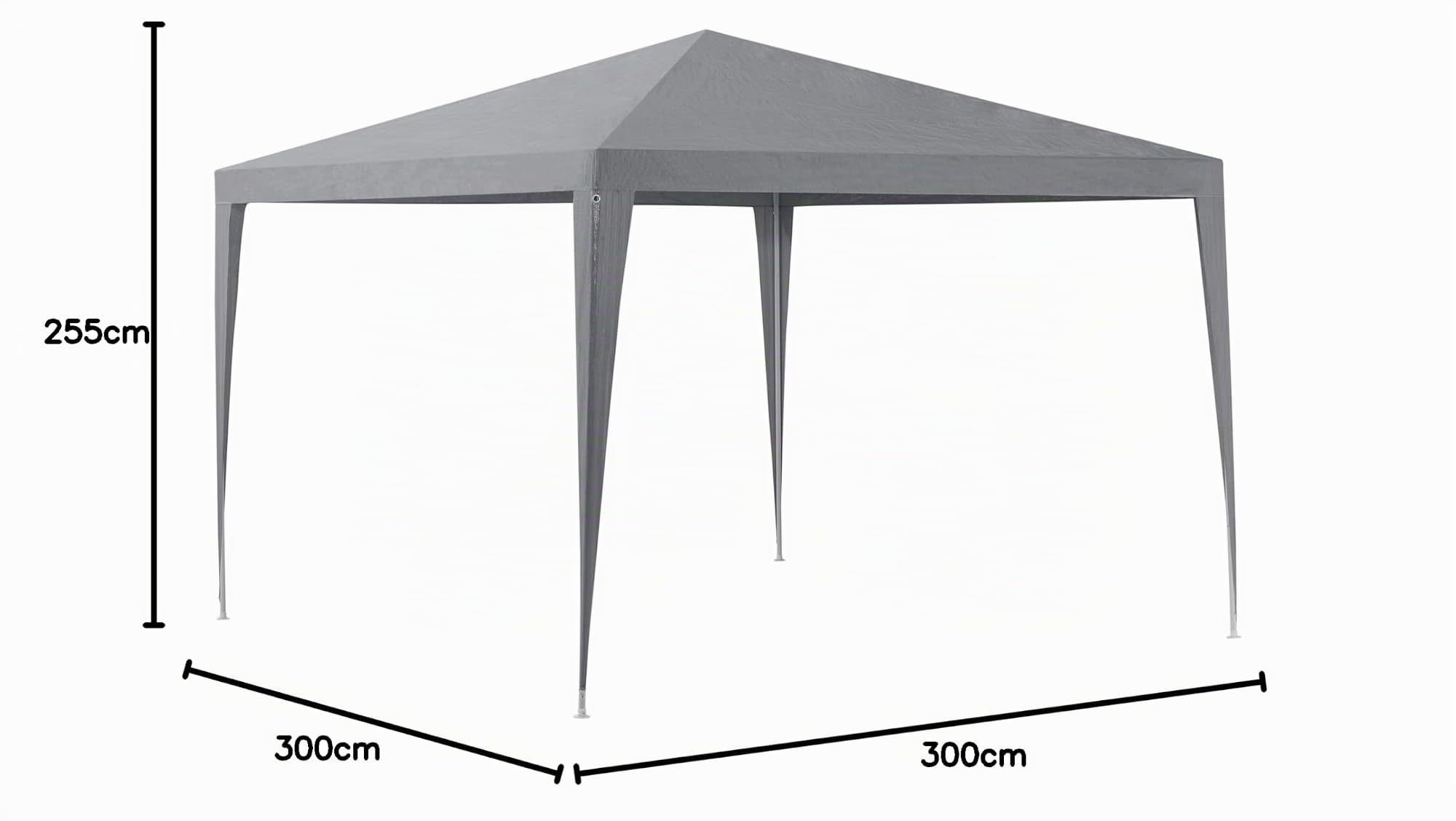 casa.pro Gazebo per Eventi con Copertura Impermeabile Telaio in Accaio Tendostruttura Pieghevole per Giardino Feste e Cerimonie 300x300x255 cm Grigio Scuro