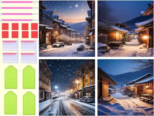 Peinture Diamant Neige anti-stress, grand kit 5D pour vaincre l'ennui à la maison