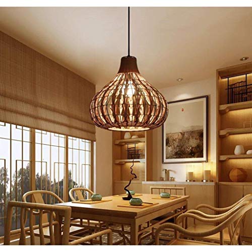 Lustre en bambou tressé main E27 design bohème chic pour un éclairage d'hôtel raffiné