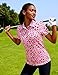 Funny World Womens Heart Leopard Pattern Golf Shirt Moisture Wicking Quick Dry Polo Shirts Valentines Day Gift, Heart Leopard, Medium
