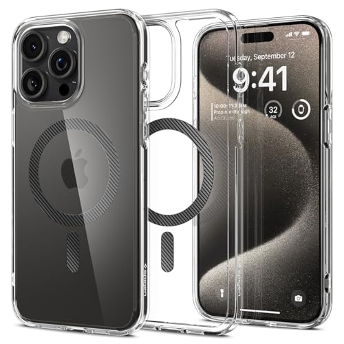 Image of Spigen for iPhone 15 Pro Max Case, Ultra Hybrid MagFit [Anti-Yellowing] [Compatible with Magsafe] - Carbon Fiber
